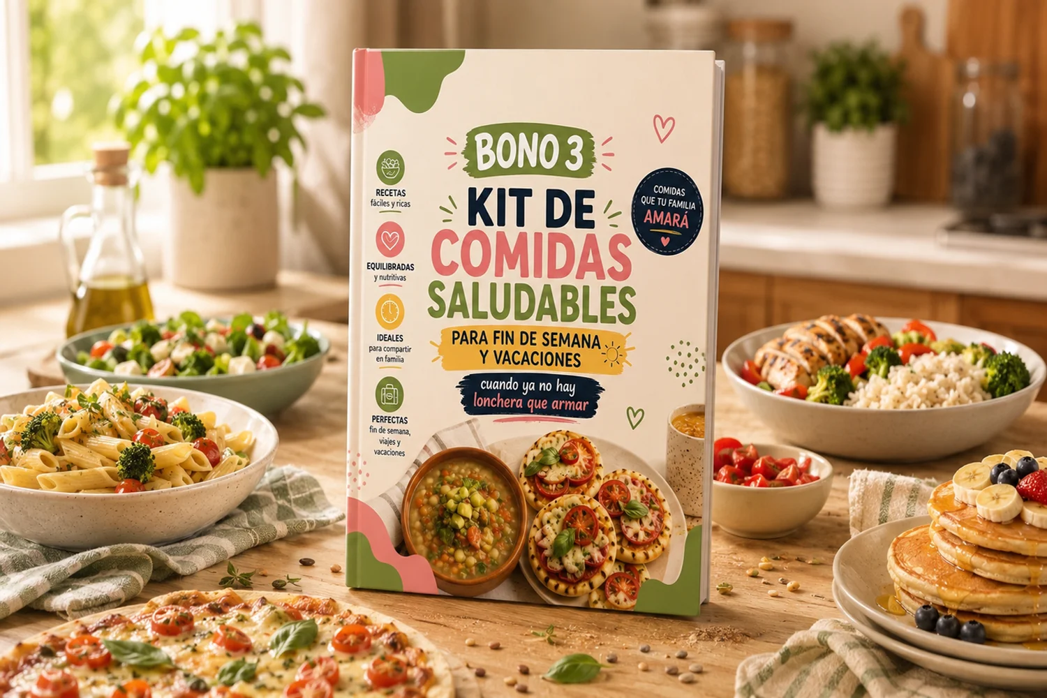 Bolsa térmica de picnic con snacks, fruta y una guía impresa de fin de semana